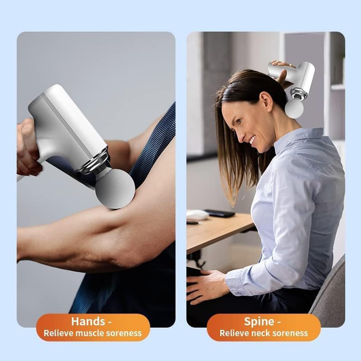 Full Body Massager Gun | Rechargeable Cordless Deep Tissue Massage Machine for Legs & Arms, Use at Home, Gym & During Travel