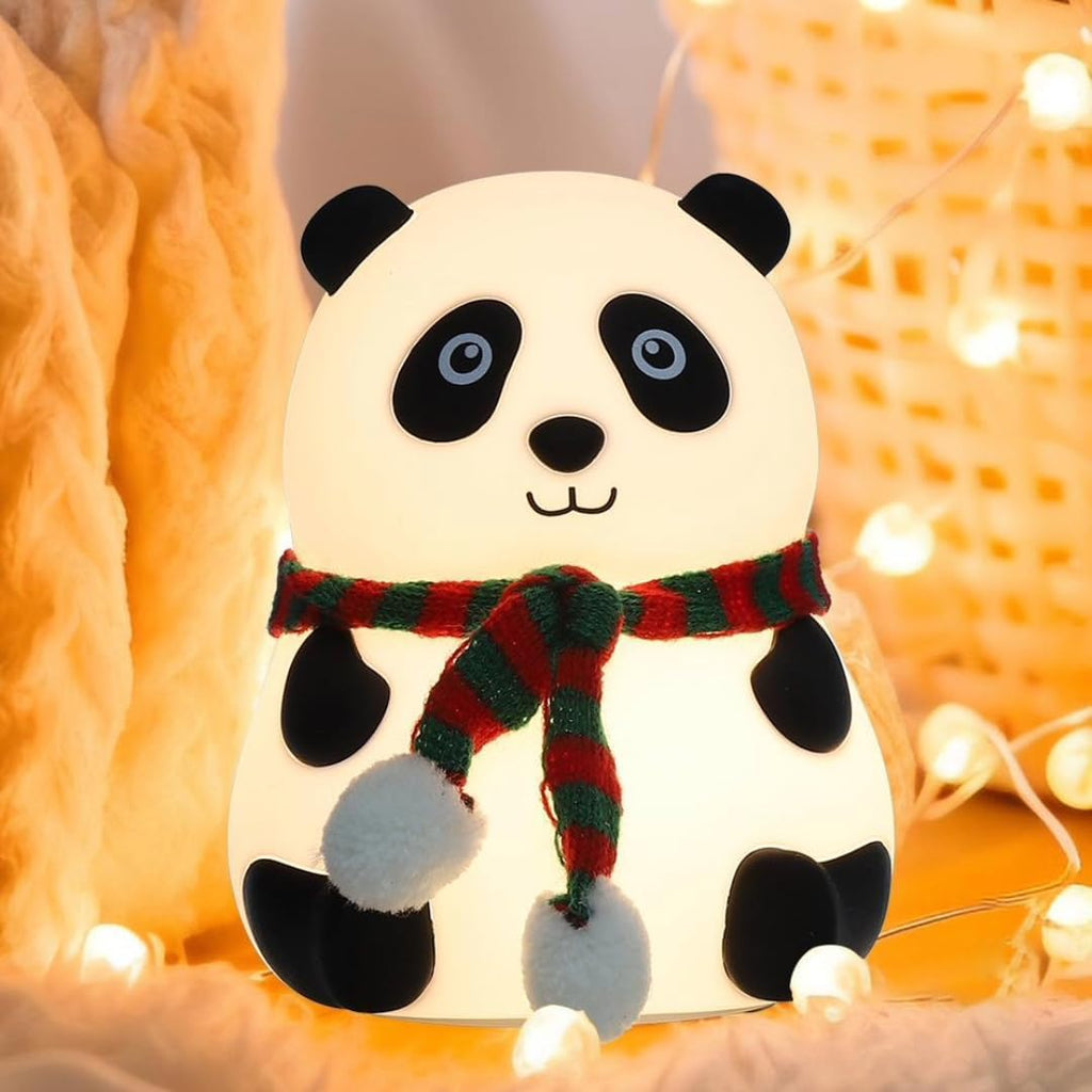 Silicone Panda Night Light| 7-Color LED Changing Lamp |Adorable Room Decor & Gift for Toddlers, Teens, & Valentine's Day Present|Soft BPA-Free Nightlight| Multicolour
