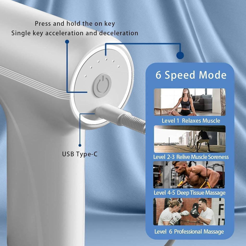 Full Body Massager Gun | Rechargeable Cordless Deep Tissue Massage Machine for Legs & Arms, Use at Home, Gym & During Travel